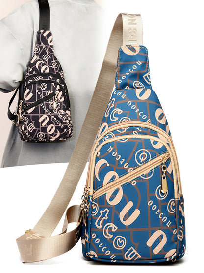 Women's Stylish Oxford Cloth Chest Bag, Mini Versatile Nylon Sling Bag, Casual Daily Crossbody Bag for Women, Lightweight Fashion Chest Bag