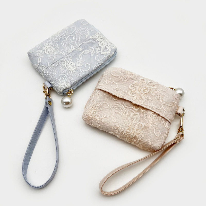 Sweetheart Lace Collection: Makeup Pouch, Jewelry Roll & Multi-Function Wallet