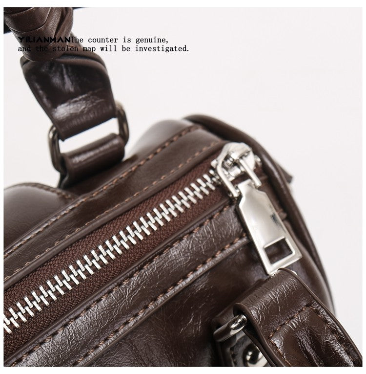 Versatile Vintage Boston Bag for Women, Premium Textured Stylish Small Shoulder Bag, Multi-Wear Daily Crossbody Bag