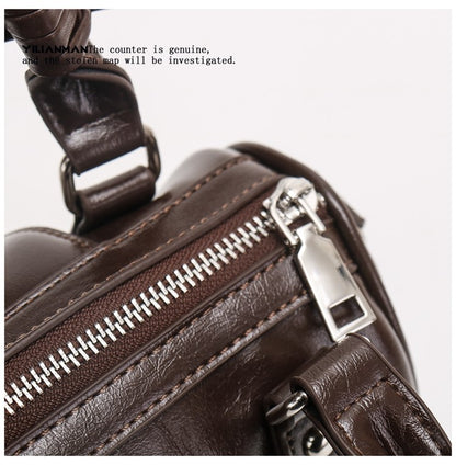 Versatile Vintage Boston Bag for Women, Premium Textured Stylish Small Shoulder Bag, Multi-Wear Daily Crossbody Bag