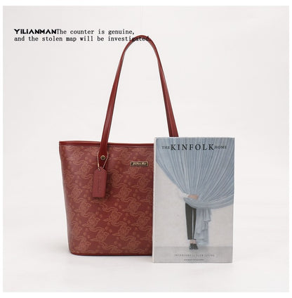 Versatile Daily Commute Spacious Tote Bag for Women, Large Capacity Red Shoulder & Top Handle Handbag, Roomy Large Bag for Work & Daily Use