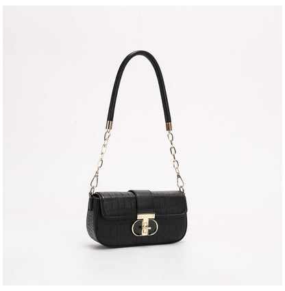 Peach Oolong French Style Baguette Underarm Bag for Women, Niche Unique High-End Texture Handbag, Versatile Chain Crossbody & Single Shoulder Bag