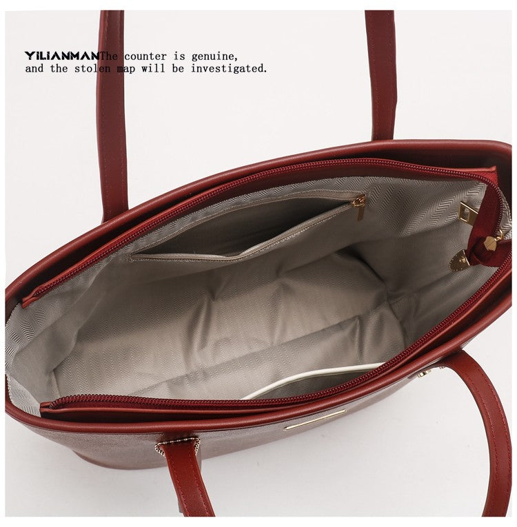 Versatile Daily Commute Spacious Tote Bag for Women, Large Capacity Red Shoulder & Top Handle Handbag, Roomy Large Bag for Work & Daily Use