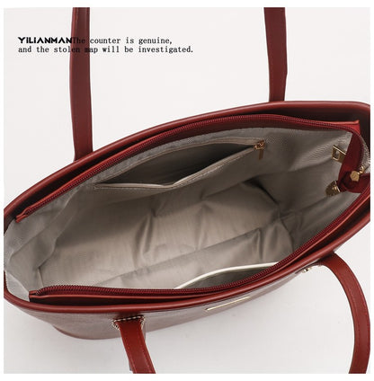 Versatile Daily Commute Spacious Tote Bag for Women, Large Capacity Red Shoulder & Top Handle Handbag, Roomy Large Bag for Work & Daily Use