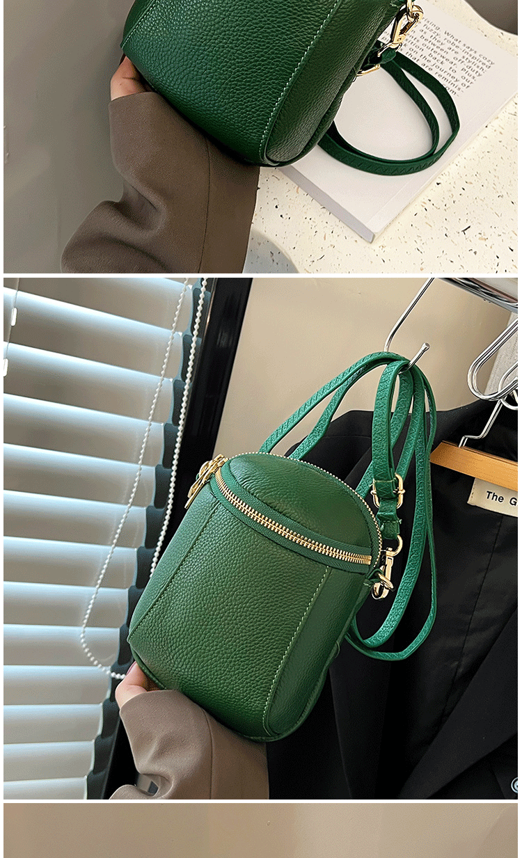 Women's Genuine Cowhide Leather Mini Bag, Trendy Versatile Soft Shoulder & Crossbody Bag, Multi-purpose Women's Cell Phone Bag with Soft Texture