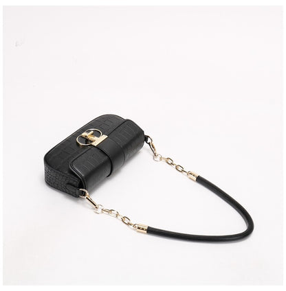 Peach Oolong French Style Baguette Underarm Bag for Women, Niche Unique High-End Texture Handbag, Versatile Chain Crossbody & Single Shoulder Bag