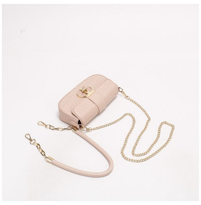 Peach Oolong French Style Baguette Underarm Bag for Women, Niche Unique High-End Texture Handbag, Versatile Chain Crossbody & Single Shoulder Bag