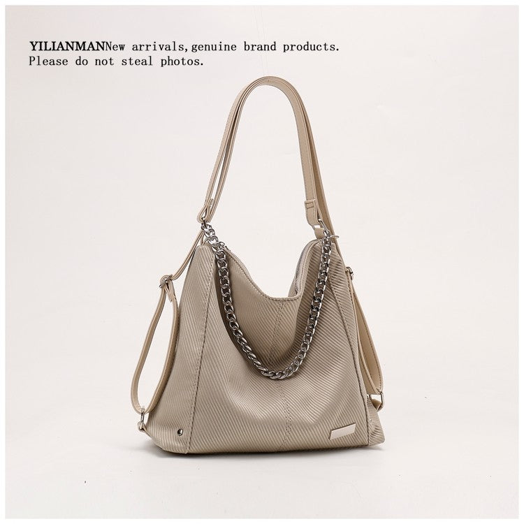 Women's Relaxed Vibe Chain Multi-Functional Tote Bag, Premium Texture Light Luxury Stylish Shoulder Bag, Versatile High-End Daily Commute Handbag