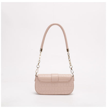 Peach Oolong French Style Baguette Underarm Bag for Women, Niche Unique High-End Texture Handbag, Versatile Chain Crossbody & Single Shoulder Bag