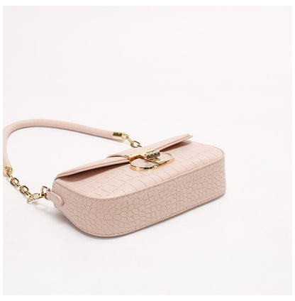 Peach Oolong French Style Baguette Underarm Bag for Women, Niche Unique High-End Texture Handbag, Versatile Chain Crossbody & Single Shoulder Bag