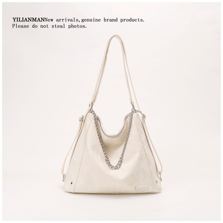 Women's Relaxed Vibe Chain Multi-Functional Tote Bag, Premium Texture Light Luxury Stylish Shoulder Bag, Versatile High-End Daily Commute Handbag
