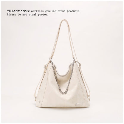 Women's Relaxed Vibe Chain Multi-Functional Tote Bag, Premium Texture Light Luxury Stylish Shoulder Bag, Versatile High-End Daily Commute Handbag