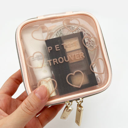 Petit Secret PETIT TROUVER Heart-shaped Velvet Mesh Cosmetic Storage Bag