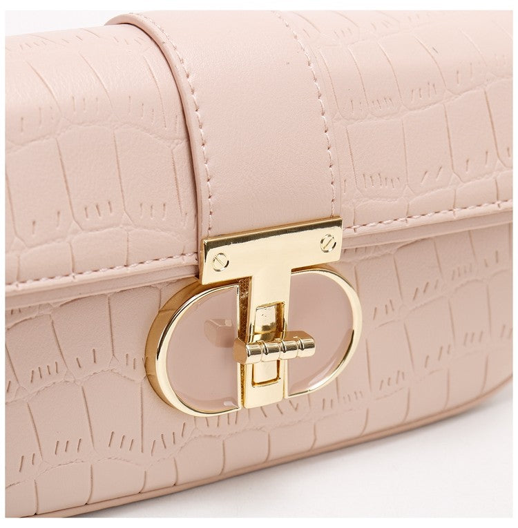 Peach Oolong French Style Baguette Underarm Bag for Women, Niche Unique High-End Texture Handbag, Versatile Chain Crossbody & Single Shoulder Bag