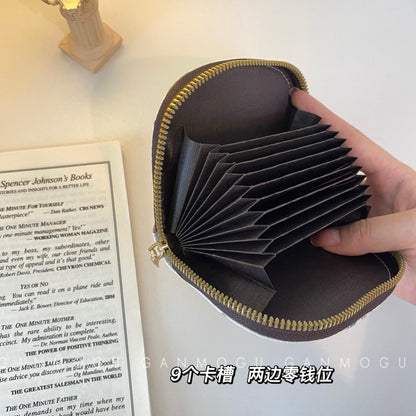 American Style Cute Cartoon Bear Accordion Card Holder, Multi-Card Slots Large Capacity Small Wallet, Lightweight Coin Purse for Women & Girl Students