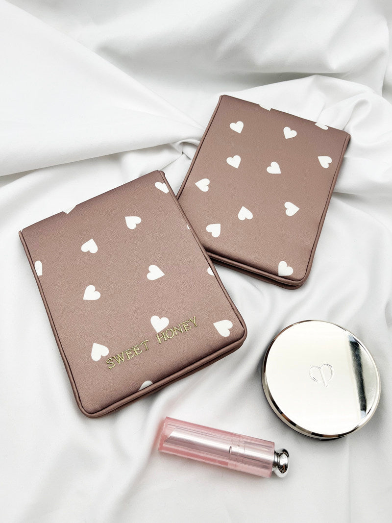 Petit Trouver Sweet Heart Foldable Makeup Mirror Portable Rectangular Mirror