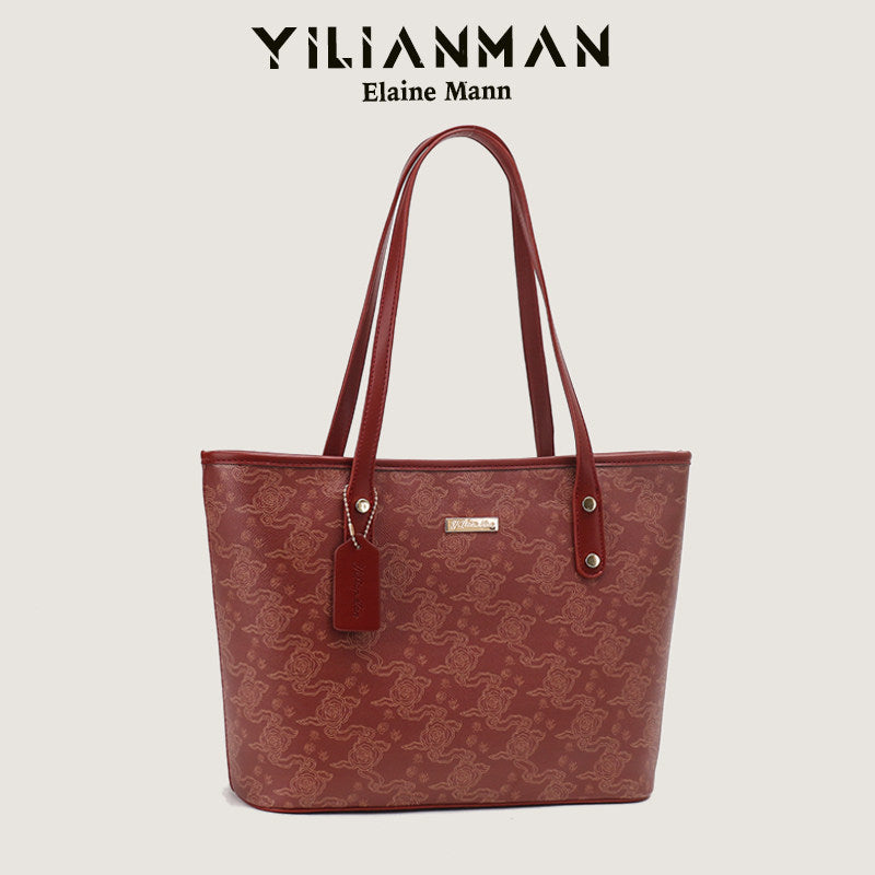 Versatile Daily Commute Spacious Tote Bag for Women, Large Capacity Red Shoulder & Top Handle Handbag, Roomy Large Bag for Work & Daily Use