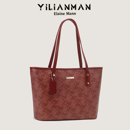 Versatile Daily Commute Spacious Tote Bag for Women, Large Capacity Red Shoulder & Top Handle Handbag, Roomy Large Bag for Work & Daily Use