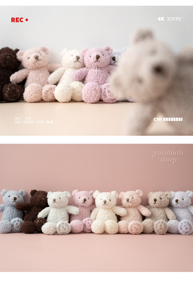 Cute & Adorable Fluffy Solid-color Little Bear Plush Doll | Baby Comfort Toy