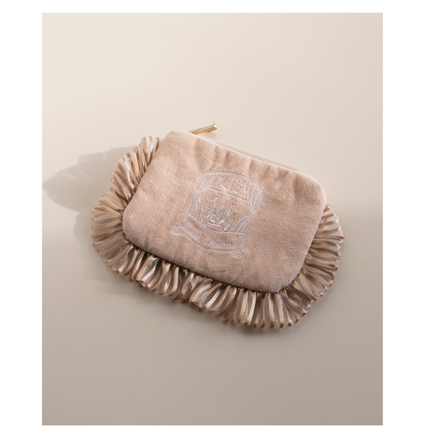 Petit Trouver Sweet Adorable Maillard Style Castle Embroidery Sanitary Pad Pouch Portable On-the-Go Small Bag