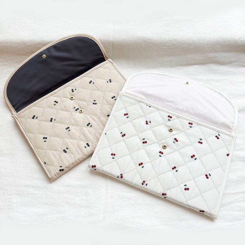 Pregnancy Document Wallet with Cherry Print - Horizontal Card & Record Holder for Expecting Mothers