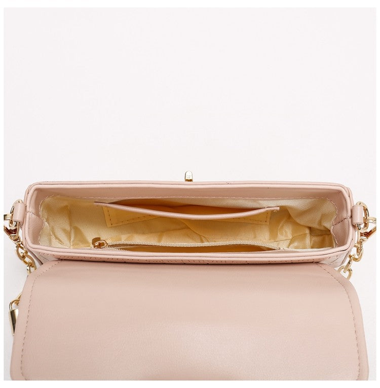 Peach Oolong French Style Baguette Underarm Bag for Women, Niche Unique High-End Texture Handbag, Versatile Chain Crossbody & Single Shoulder Bag