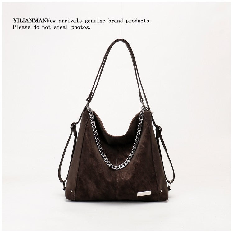 Women's Relaxed Vibe Chain Multi-Functional Tote Bag, Premium Texture Light Luxury Stylish Shoulder Bag, Versatile High-End Daily Commute Handbag