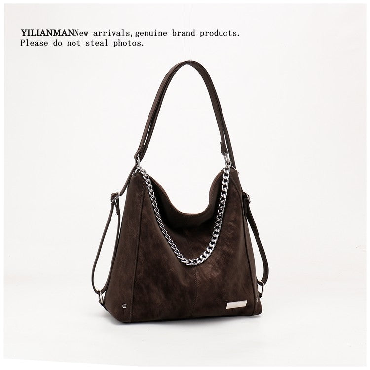 Women's Relaxed Vibe Chain Multi-Functional Tote Bag, Premium Texture Light Luxury Stylish Shoulder Bag, Versatile High-End Daily Commute Handbag