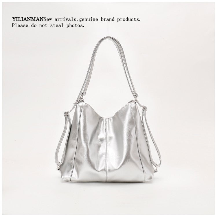 Women's Relaxed Vibe Chain Multi-Functional Tote Bag, Premium Texture Light Luxury Stylish Shoulder Bag, Versatile High-End Daily Commute Handbag