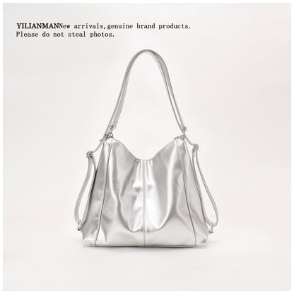 Women's Relaxed Vibe Chain Multi-Functional Tote Bag, Premium Texture Light Luxury Stylish Shoulder Bag, Versatile High-End Daily Commute Handbag