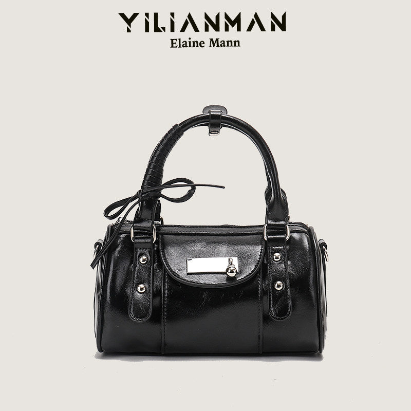 Versatile Vintage Boston Bag for Women, Premium Textured Stylish Small Shoulder Bag, Multi-Wear Daily Crossbody Bag