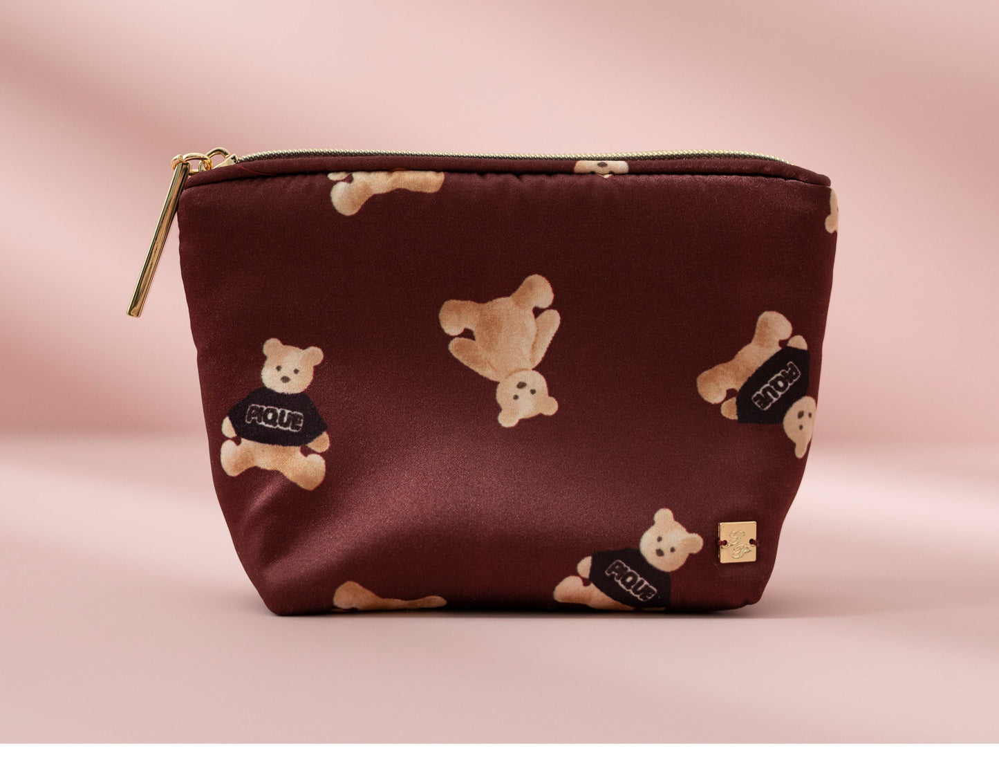 Japanese Style Cuddly Cute Cartoon Bear Mini Cosmetic Bag - 3-in-1 Lipstick & Sanitary Pad Storage Pouch