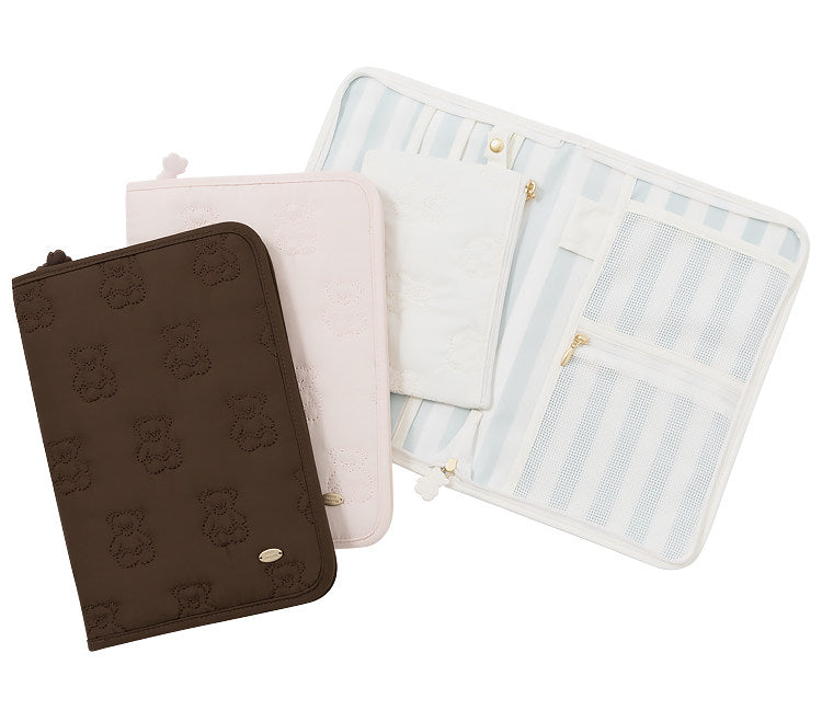 Cartoon Cute Bear Travel Organizer Bag - Passport Ticket Card Multi-Purpose Document Holder