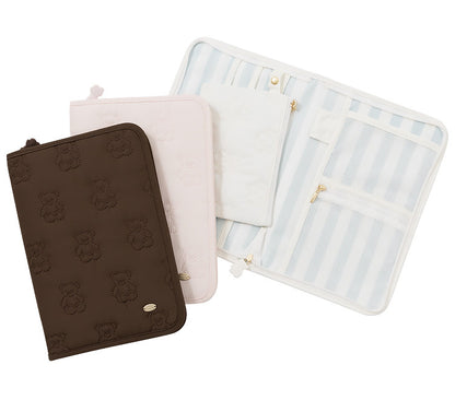 Cartoon Cute Bear Travel Organizer Bag - Passport Ticket Card Multi-Purpose Document Holder