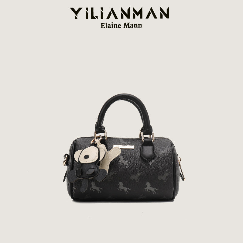 Exclusive Niche Design Vibrant Cylindrical Boston Bag for Women, Stylish Dual-use Top Handle Shoulder & Crossbody Bag