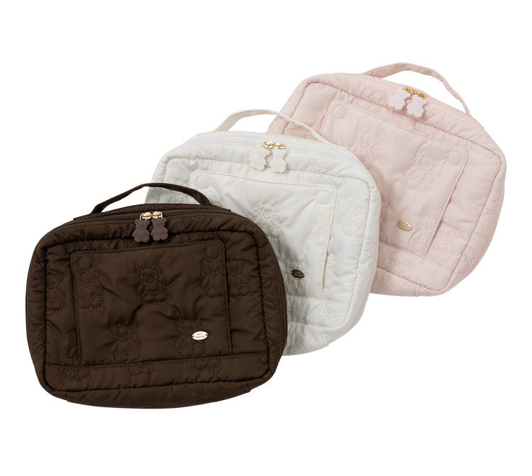 Cute Cartoon Bear Embroidery Diaper Bag | Small Handheld Storage Bag for Moms