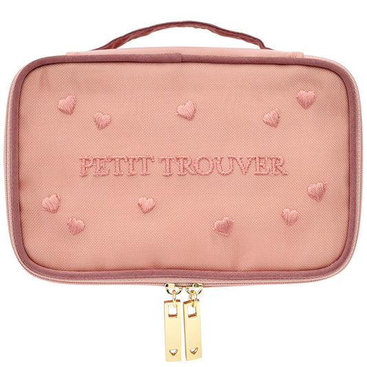 Sweet Fairycore Mesh Square Cosmetic Bag - Heart Embroidery Multi-Purpose Storage Bag