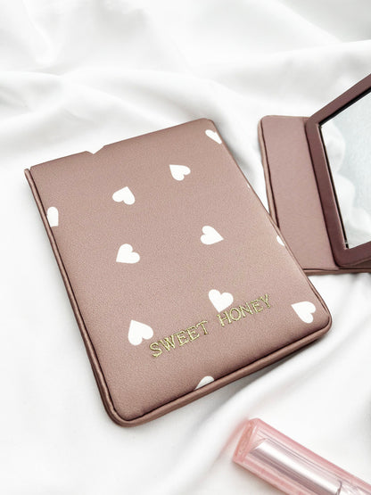 Petit Trouver Sweet Heart Foldable Makeup Mirror Portable Rectangular Mirror