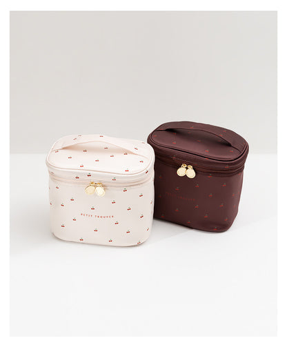 PETIT TROUVER Sweet Lovely Small Chttps://admin.shopify.com/store/abb665-90/productsherry Makeup Organizer - Handheld Bucket Style Cosmetic Storage Pouch