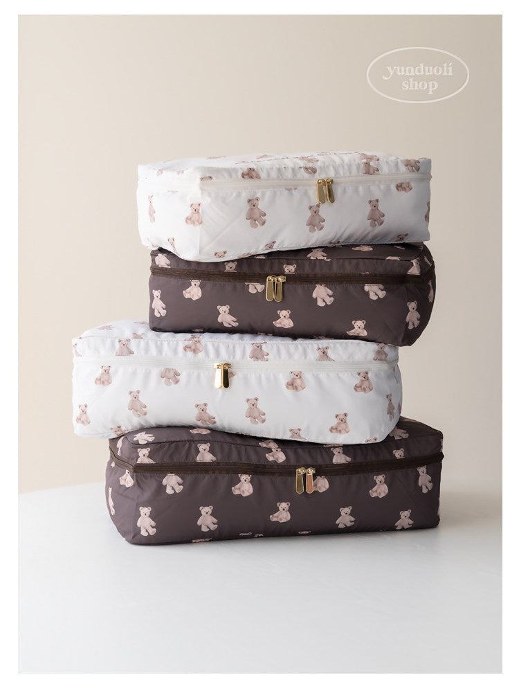 Soft, Cute and Adorable Cartoon Bear-Themed Travel Storage Set: Lightweight Storage Bags for Clothes and Underwear