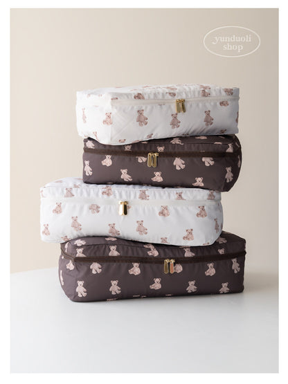 Soft, Cute and Adorable Cartoon Bear-Themed Travel Storage Set: Lightweight Storage Bags for Clothes and Underwear