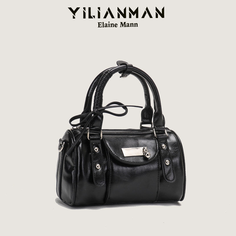 Versatile Vintage Boston Bag for Women, Premium Textured Stylish Small Shoulder Bag, Multi-Wear Daily Crossbody Bag