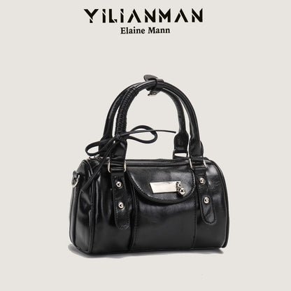Versatile Vintage Boston Bag for Women, Premium Textured Stylish Small Shoulder Bag, Multi-Wear Daily Crossbody Bag