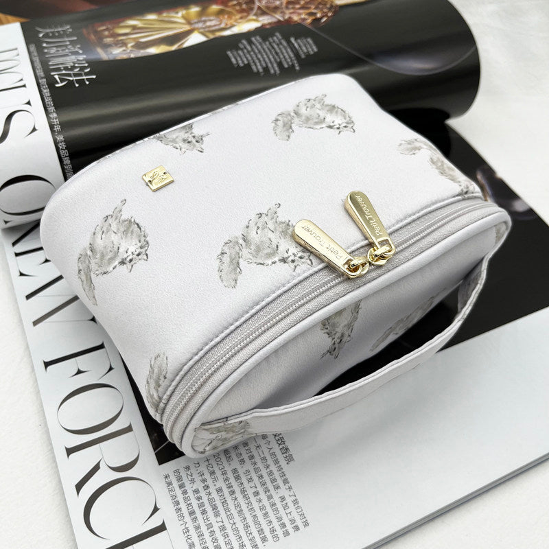 Persian Cat Print Series: Mini Barrel Bag, Makeup Pouch & Tissue Case Set