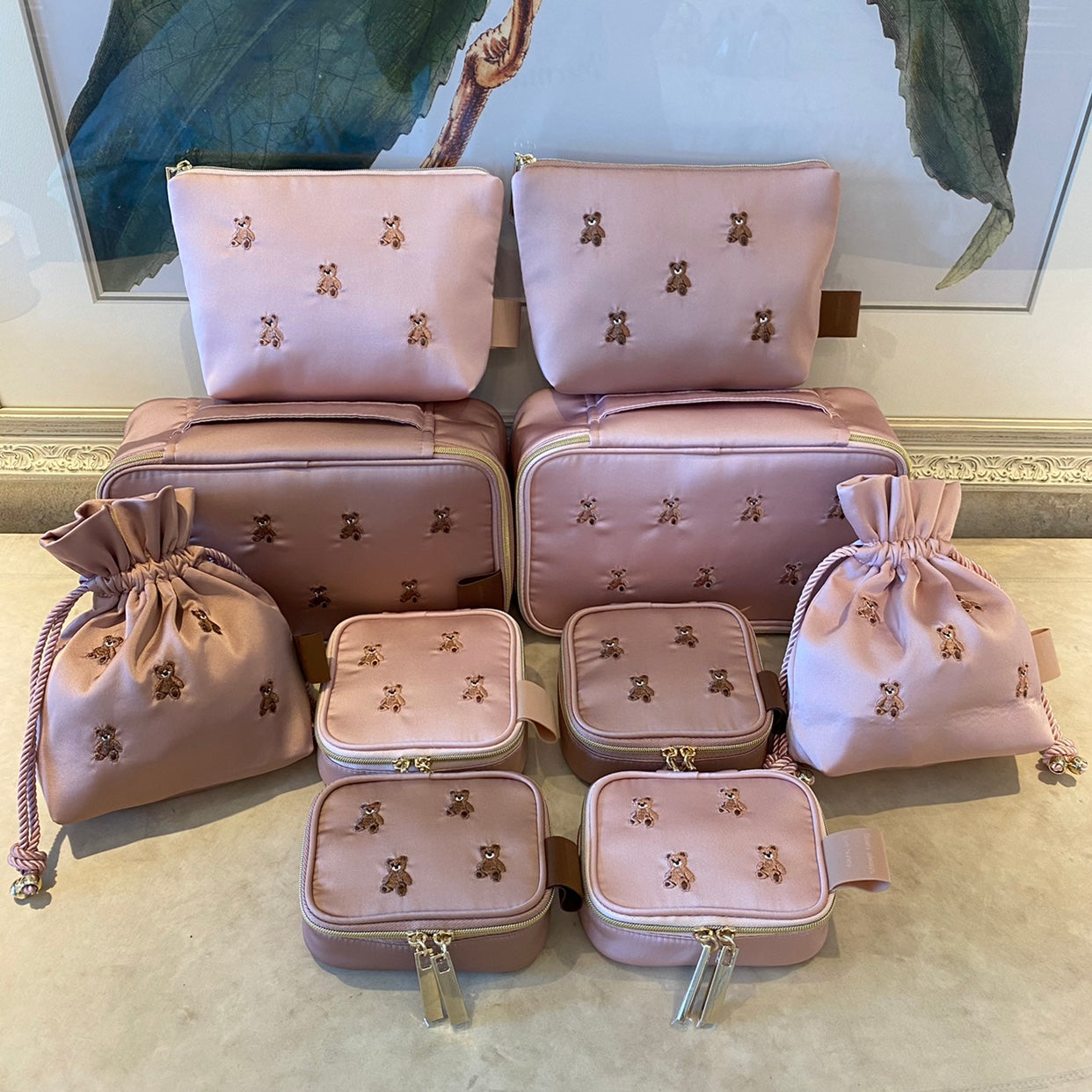 Petit Secret PETIT TROUVER Mini Bear Embroidered Storage Case Makeup Bag