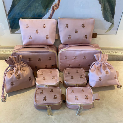 Petit Secret PETIT TROUVER Mini Bear Embroidered Storage Case Makeup Bag