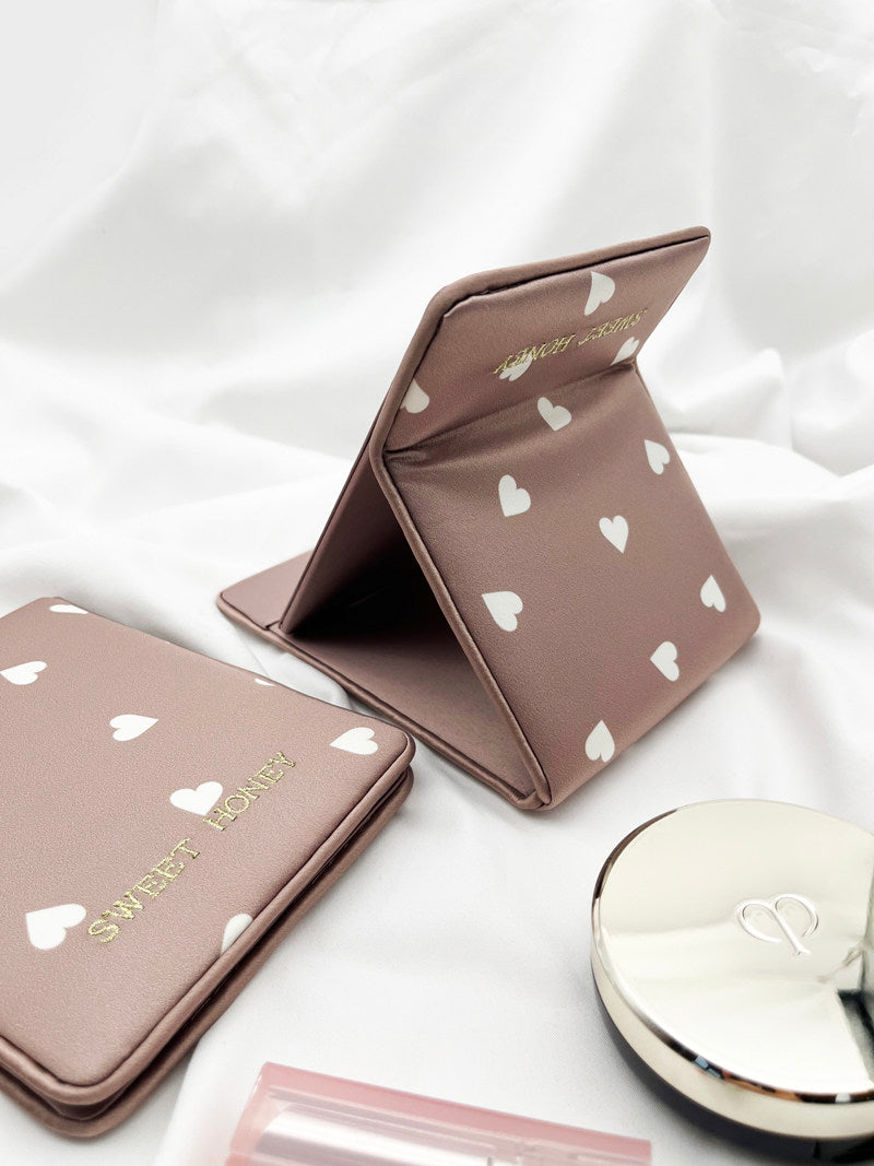 Petit Trouver Sweet Heart Foldable Makeup Mirror Portable Rectangular Mirror