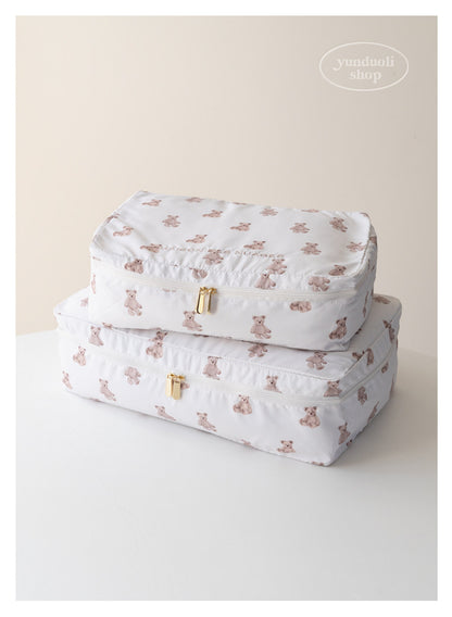 Soft, Cute and Adorable Cartoon Bear-Themed Travel Storage Set: Lightweight Storage Bags for Clothes and Underwear