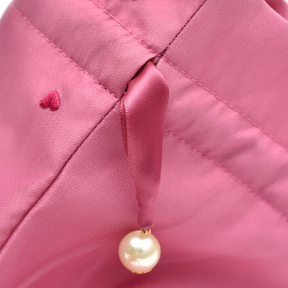 Embroidered Tiny Hearts Mesh Sweet Mini Drawstring Pouch - Travel Makeup & Small Items Organizer