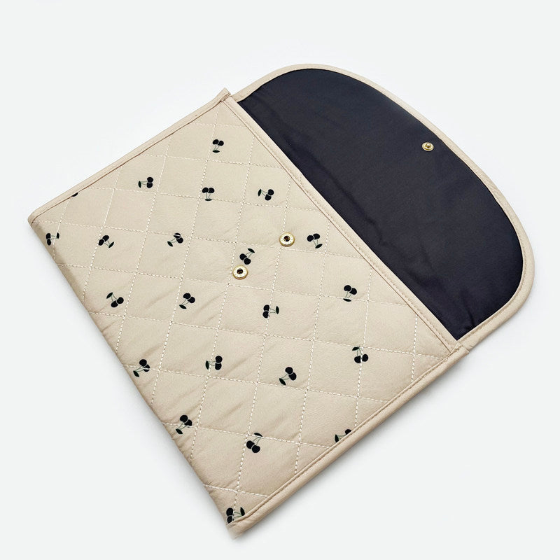 Pregnancy Document Wallet with Cherry Print - Horizontal Card & Record Holder for Expecting Mothers